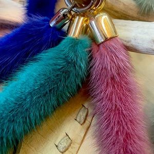 Mink Tail Purse Keychain Accessories Handmade NWT